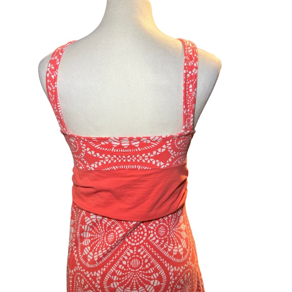 Patagonia Bandha Summer Sundress, Coral Pink Floral Geometric Print, Medium - Picture 9 of 9